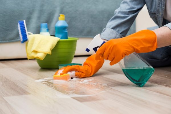 side-view-woman-cleaning-floor